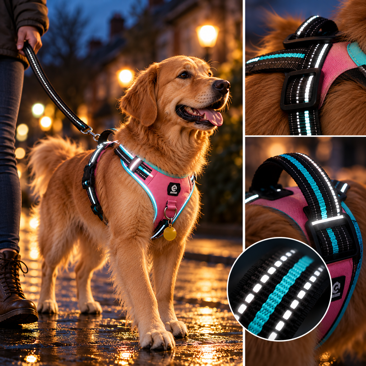 SafeStride – Escape-Resistant Reflective Dog Harness