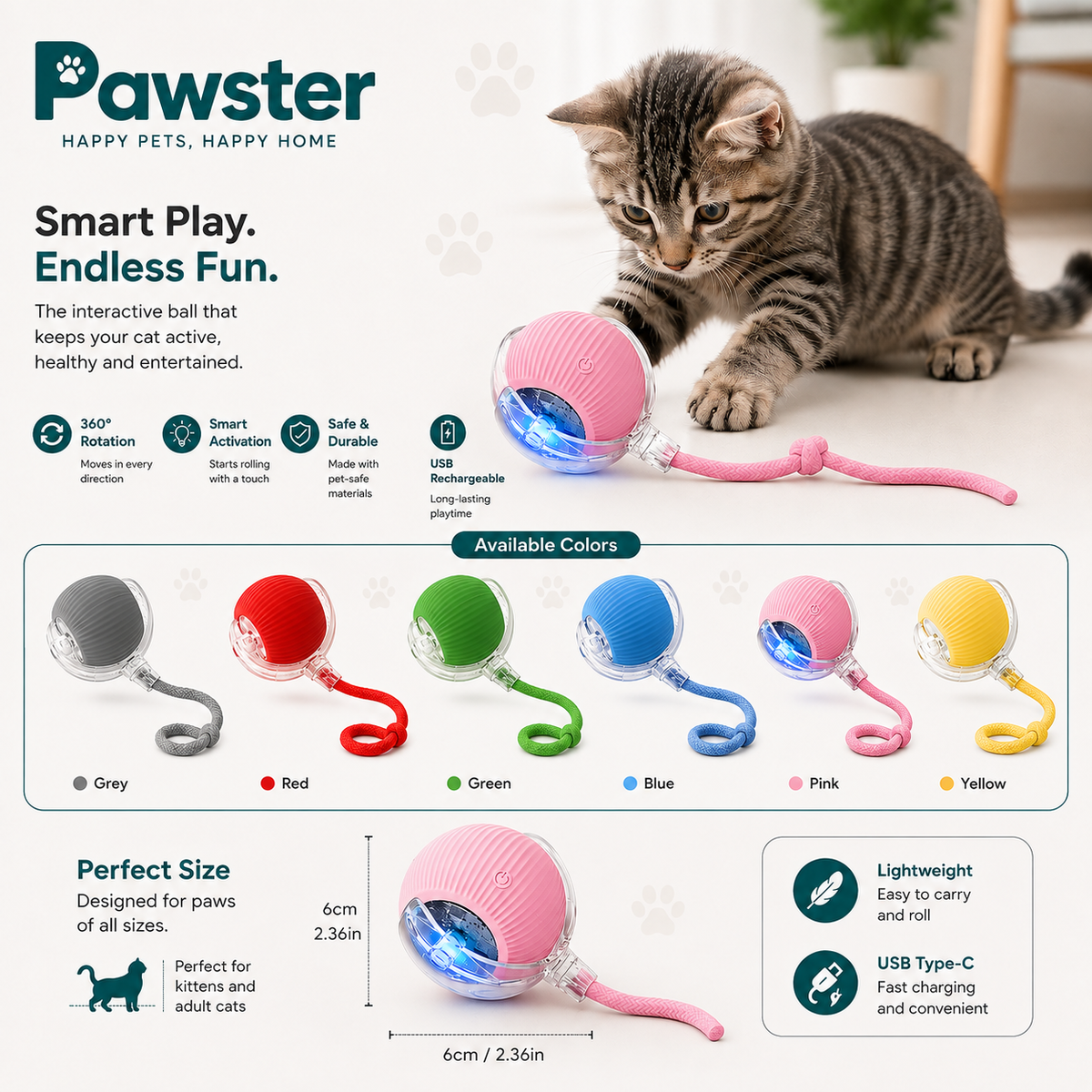 HuntPaw™ — Interactive Smart Cat Ball