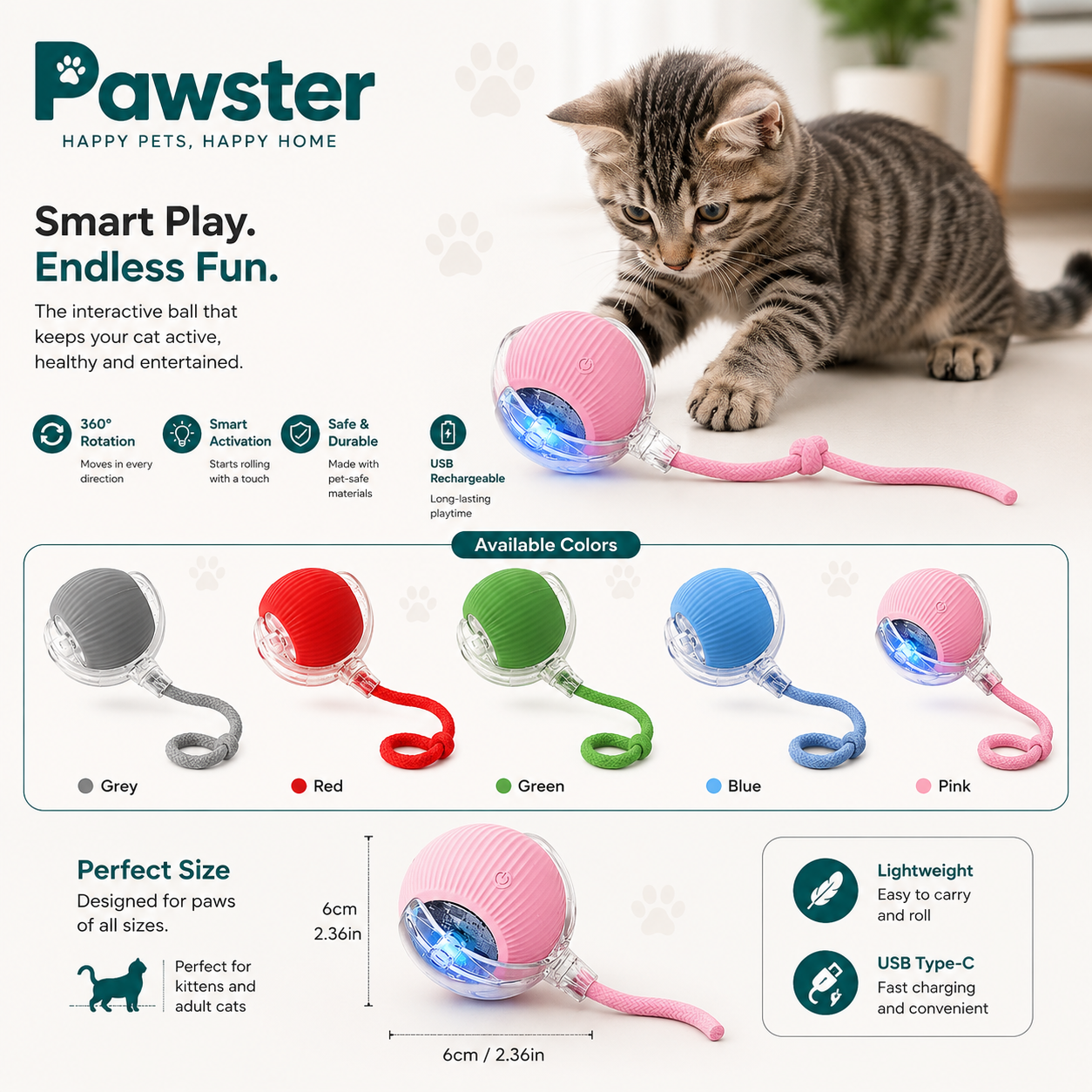 HuntPaw™ — Interactive Smart Cat Ball