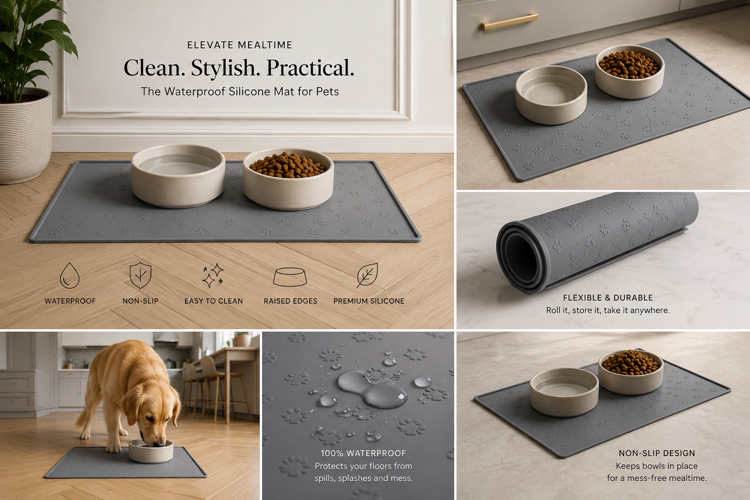 Waterproof Silicone Pet Feeding Mat