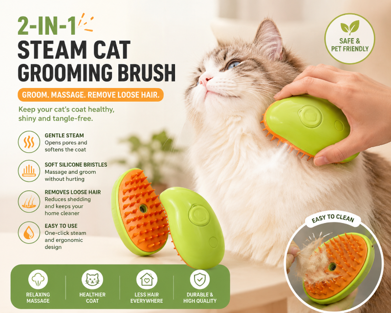 Steam Pet Grooming Brush