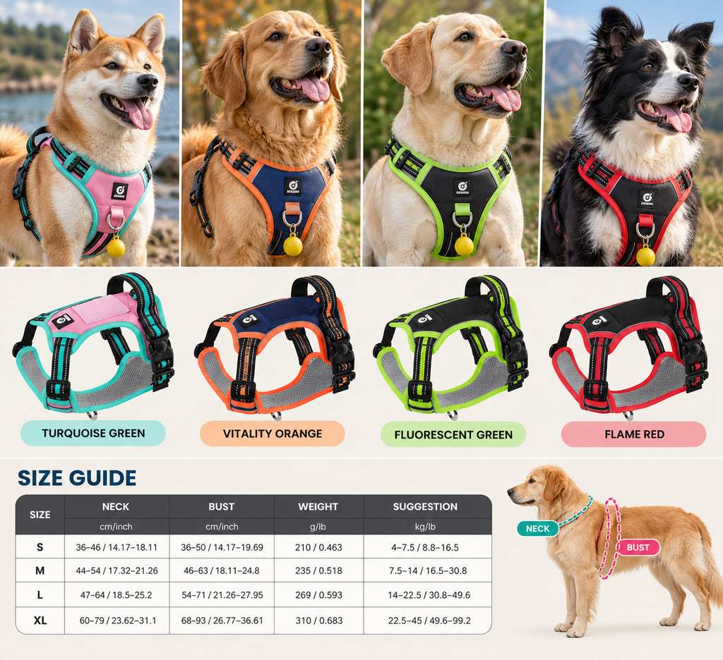 SafeStride – Escape-Resistant Reflective Dog Harness