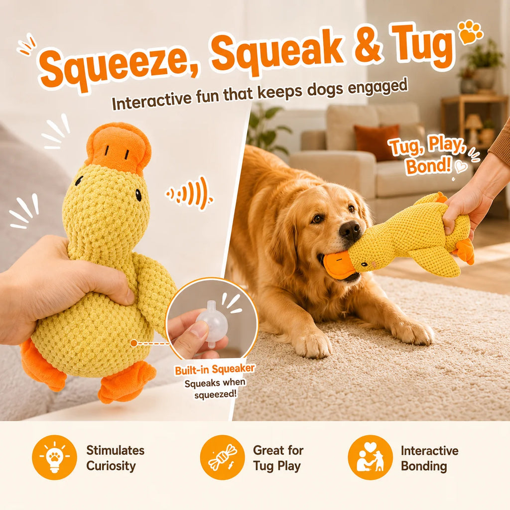 Interactive Plush Duck Toy for Dogs
