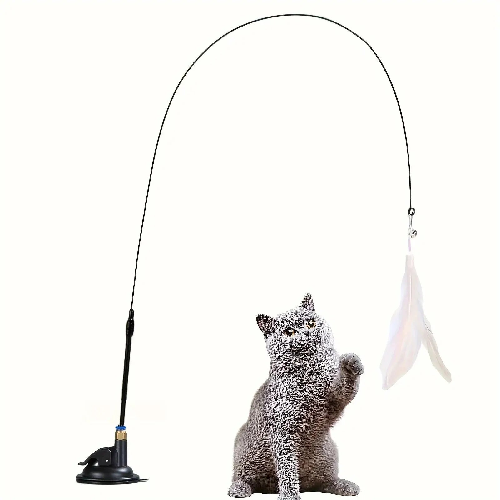Interactive Cat Wand Toy with Bell & Feather