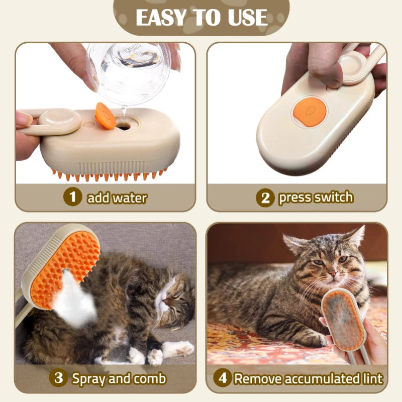 Steam Pet Hair Removal Brush
