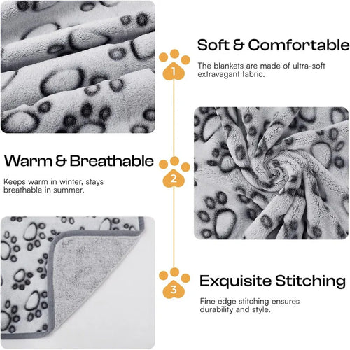 2-Pack Pet Blankets for Dogs & Cats
