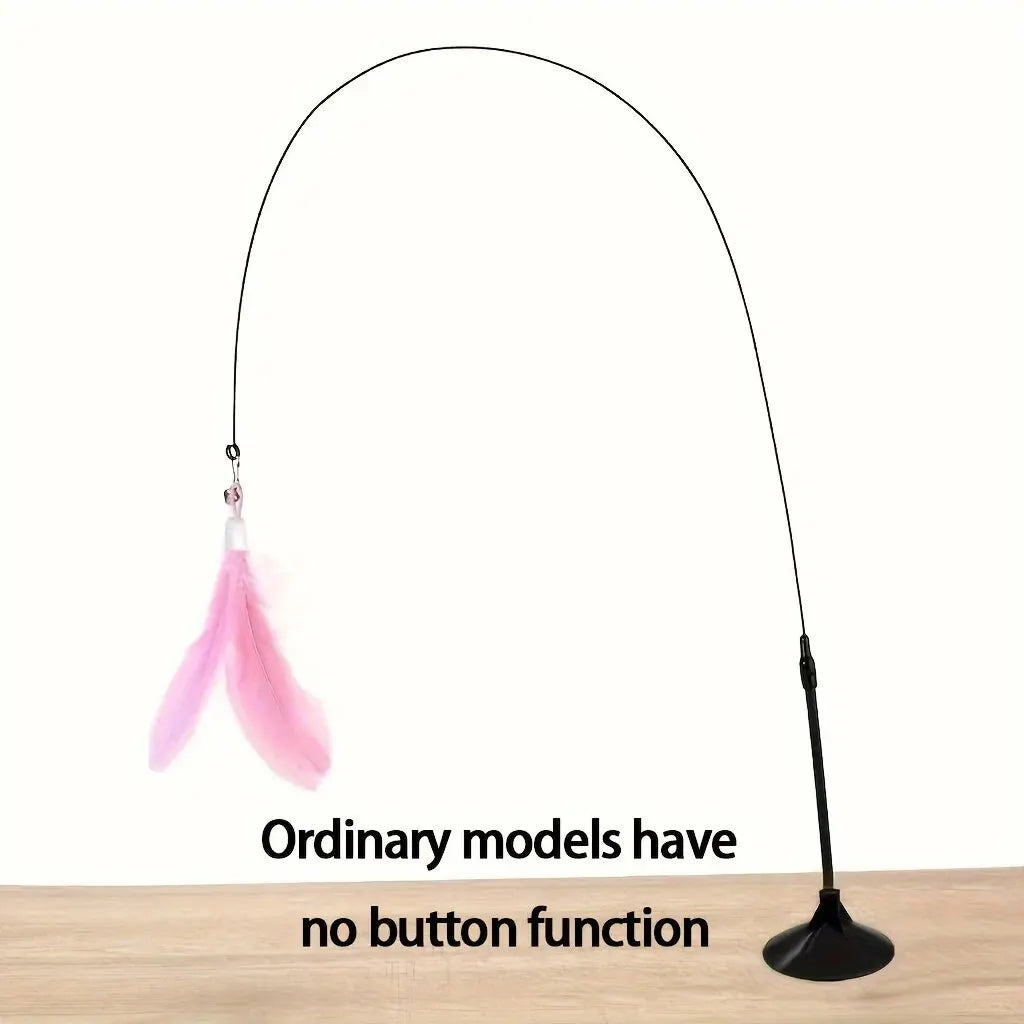 Interactive Cat Wand Toy with Bell & Feather