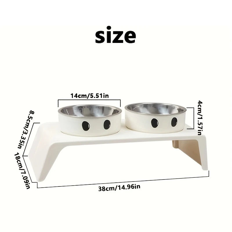 Raised Pet Food & Water Bowl Stand