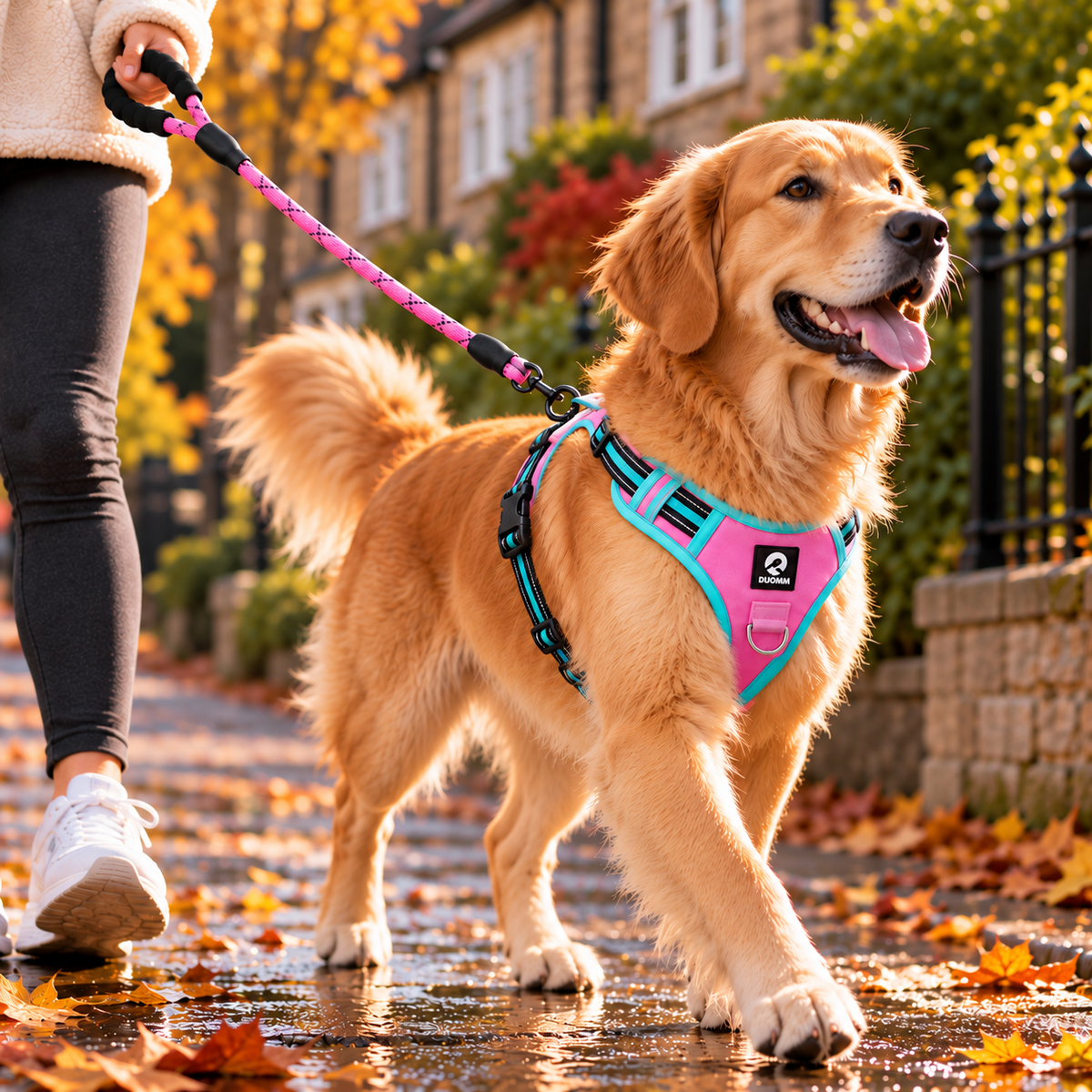 SafeStride – Reflective Dog Harness & Lead Set